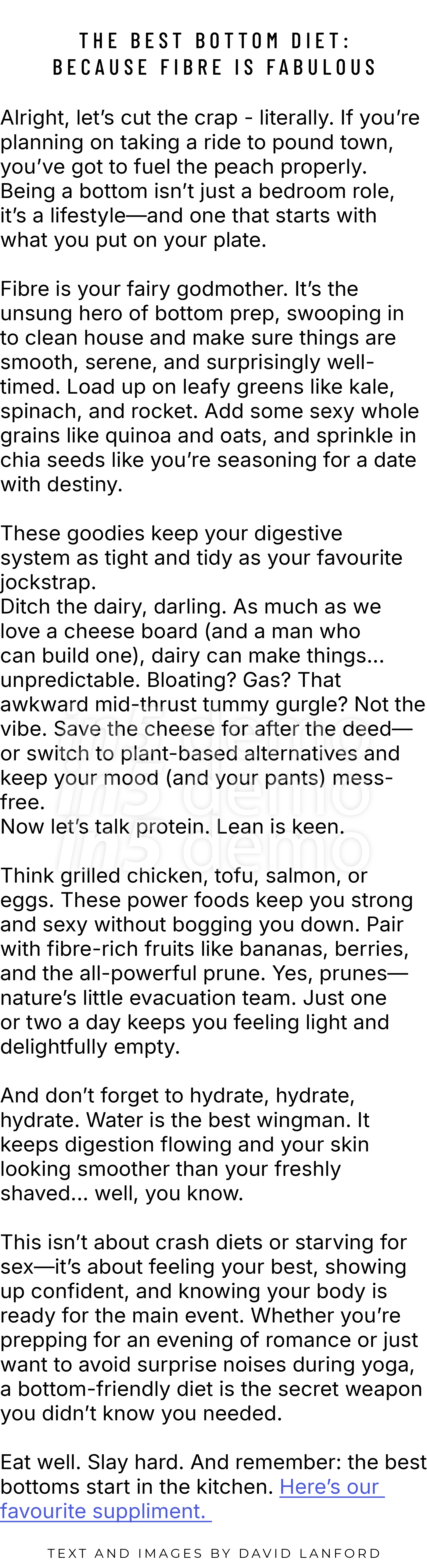  The Best Bottom Diet: Because Fibre is Fabulous Alright, let’s cut the crap literally. If you’re planning on taking ...