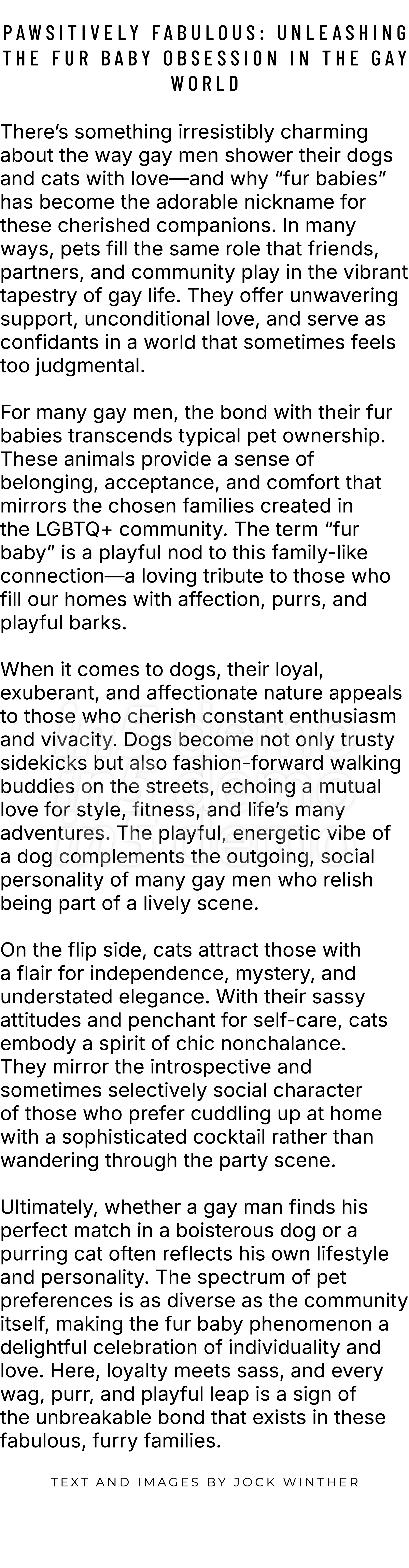  Pawsitively Fabulous: Unleashing the Fur Baby Obsession in the Gay World There’s something irresistibly charming abo...